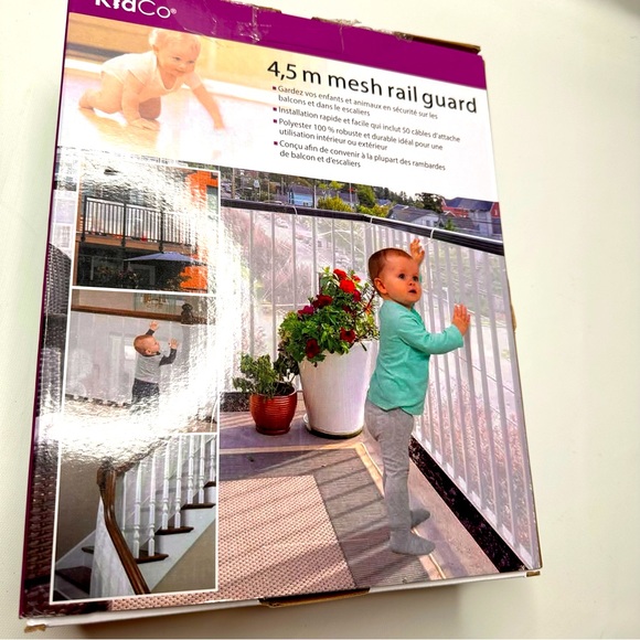 KidCo S305 15-Feet Stretchy See-Through Mesh Protective Railing Guard, White - Picture 1 of 6